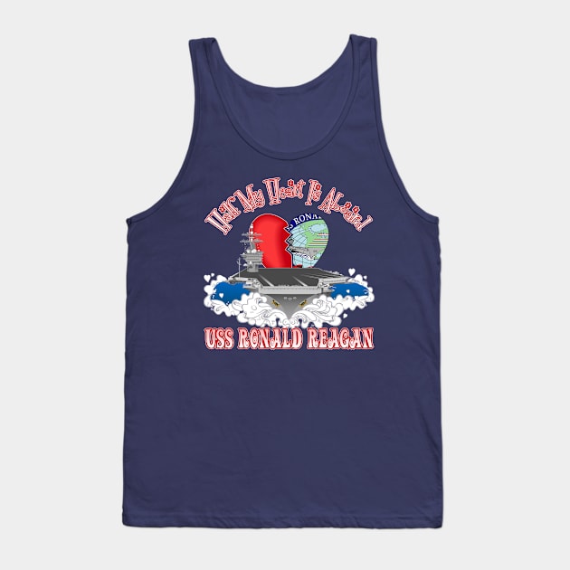 Half My Heart - USS Ronald Reagan Tank Top by MilitaryVetShop